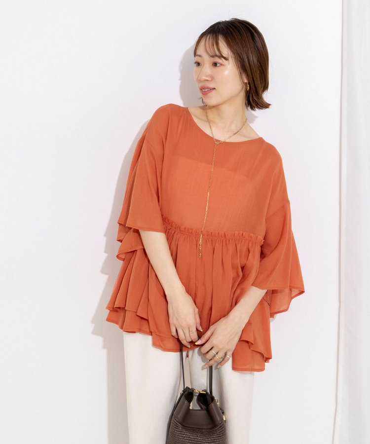 【WEB限定】ダブルギャザーオーバーブラウス