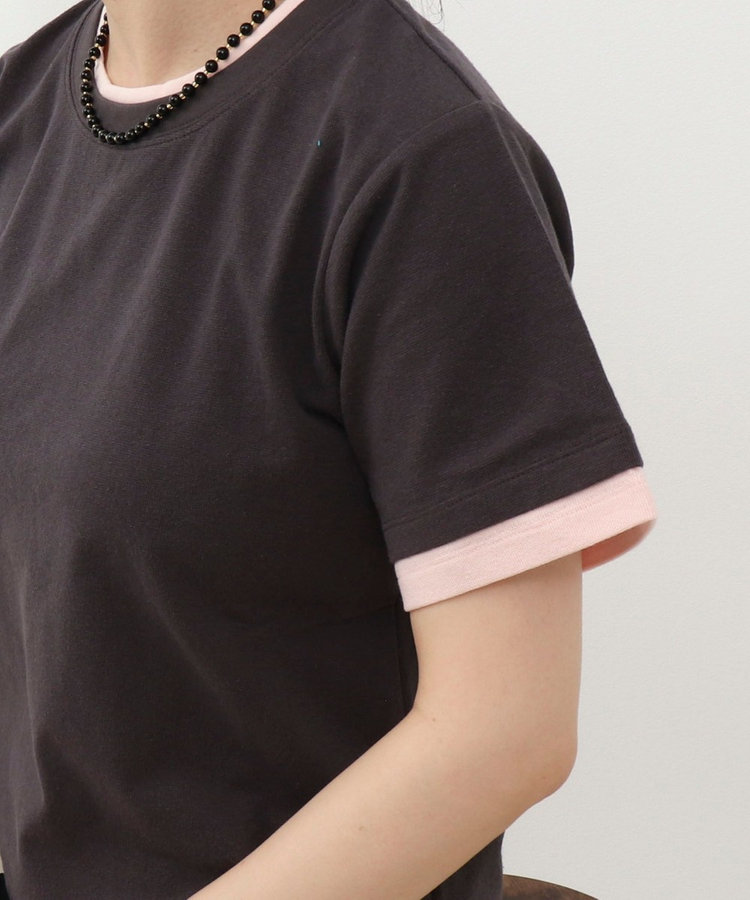 ドライタッチ天竺レイヤード風配色Tee