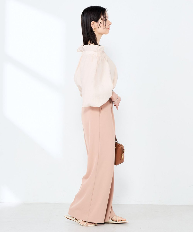 ウォッシャブル強撚ツイルワイドパンツ