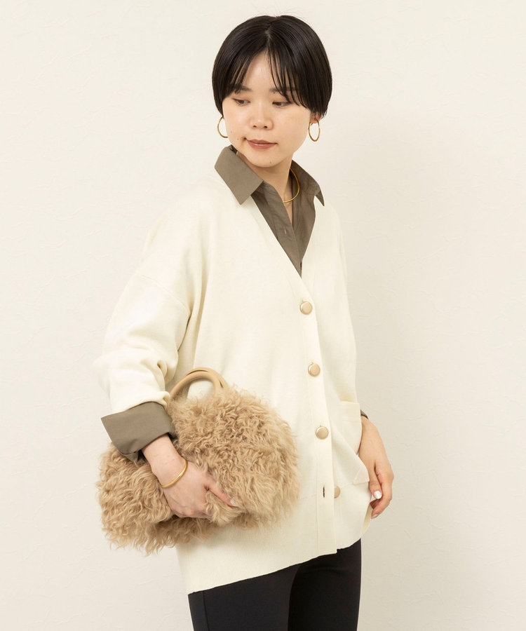 【WEB限定】《手洗い可能》総針ビックVネックカーディガン
