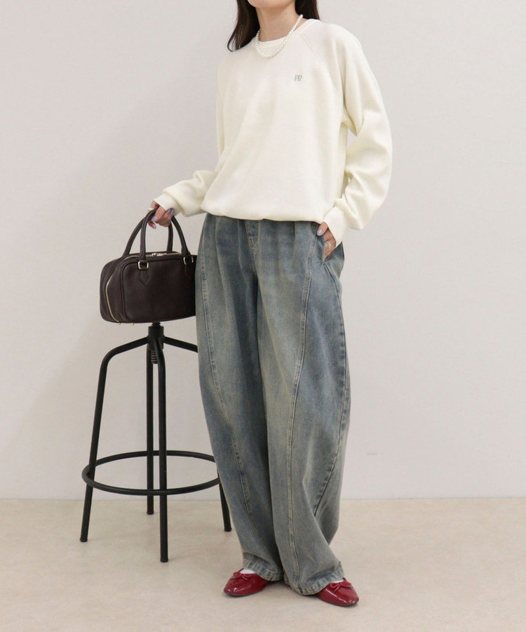 FR刺しゅうドロストスウェットニット