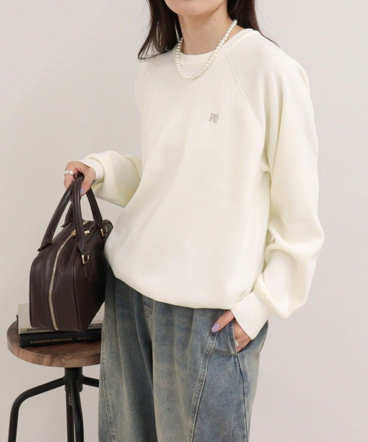 FR刺しゅうドロストスウェットニット