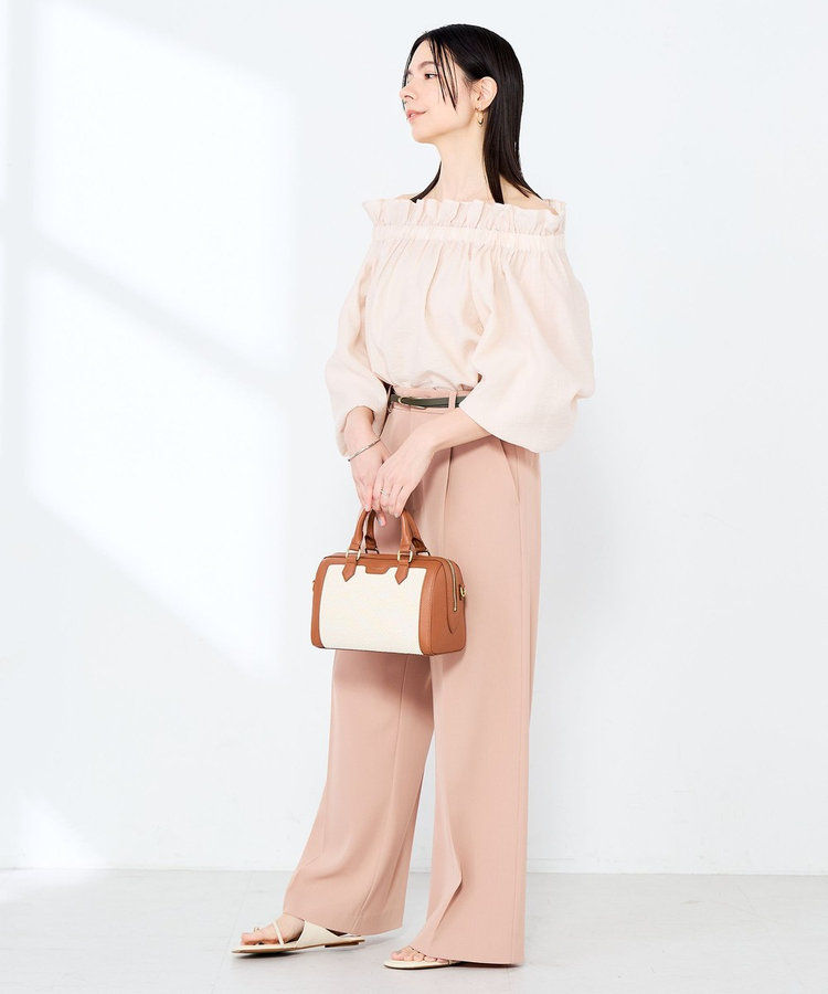 ウォッシャブル強撚ツイルワイドパンツ