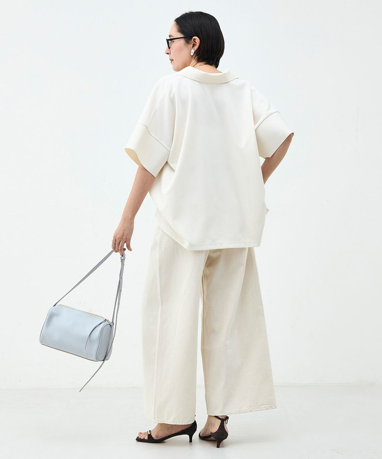［WEB限定 SPECIAL SALE！］ウォッシャブルポロ襟ハーフスリーブジョーゼットダンボール