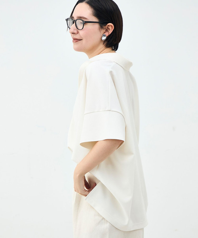 ［WEB限定 SPECIAL SALE！］ウォッシャブルポロ襟ハーフスリーブジョーゼットダンボール