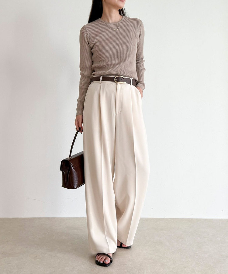 人気商品の新型/高身長サイズあり】とろみwarmタックスラックス（5