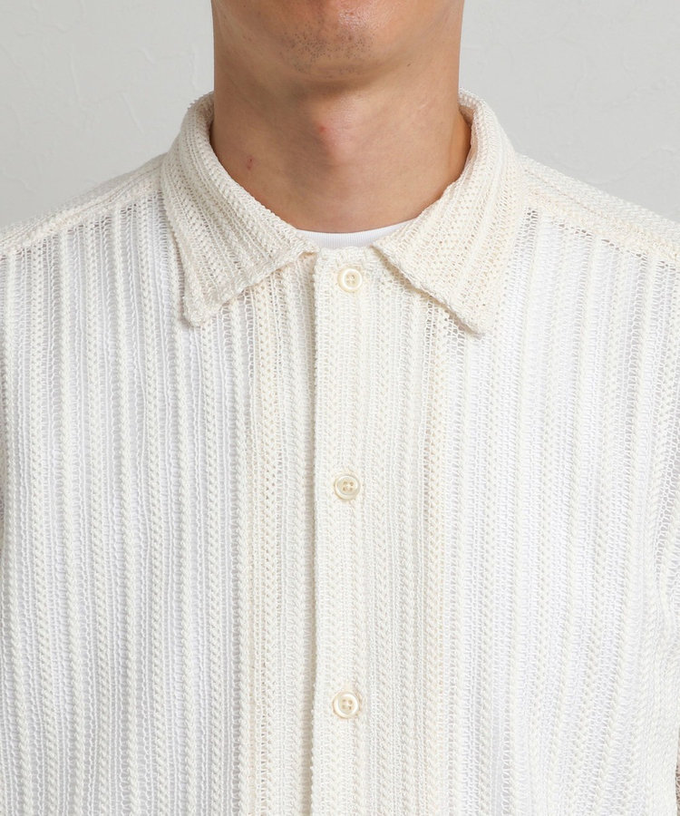 レースワンナップカラー 半袖ニットシャツ 26SS