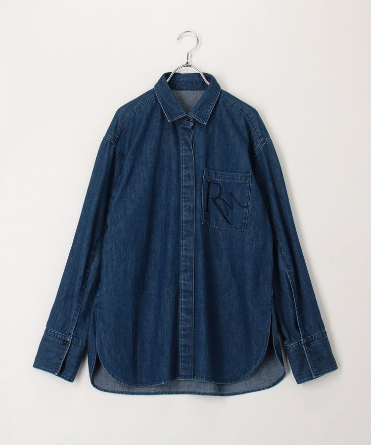 RM denim】刺繍入りビッグデニムシャツ（5-0038-1-01-001）｜Rie