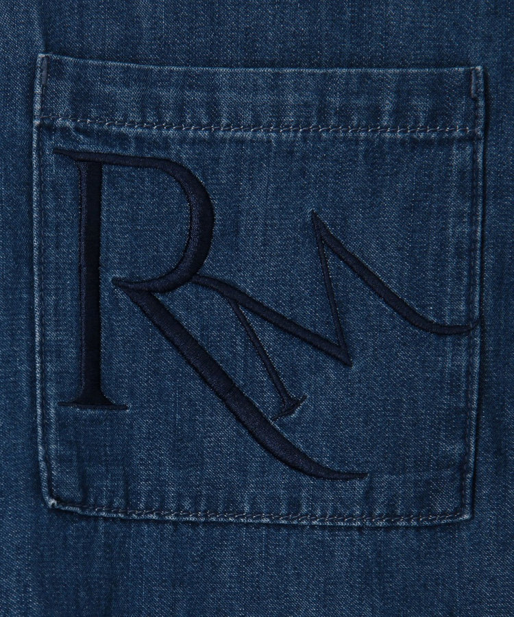 RM denim】刺繍入りビッグデニムシャツ（5-0038-1-01-001）｜Rie