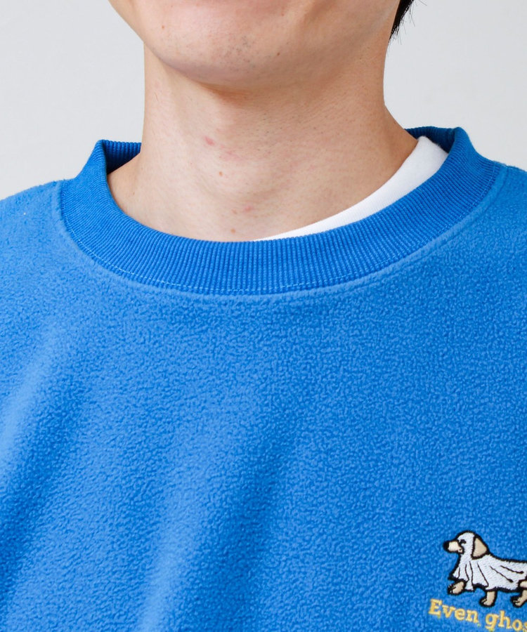 【FREDYMAC/フレディマック】ユニセックス アニマルお化け刺繍フリースクルーネック