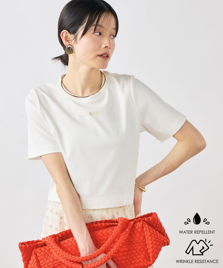 ［WEB限定 SPECIAL SALE！］《撥水/汗染み軽減》ショート丈ロゴTシャツ