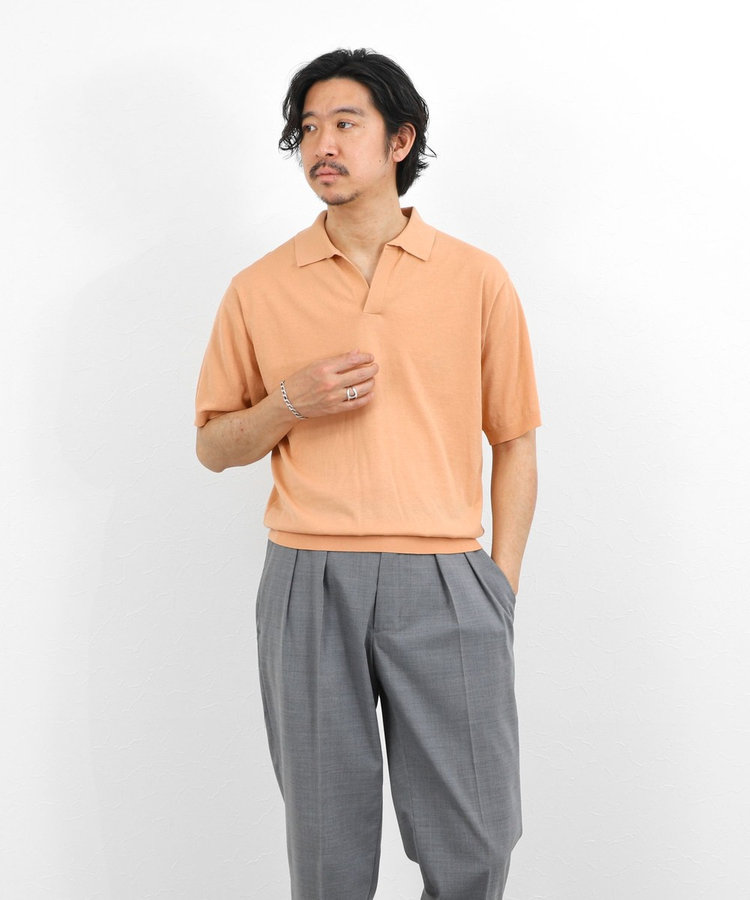 ［WEB限定 TIME SALE！］強撚シルクコットン 成型スキッパーニットポロ 26SS / ウォッシャブル