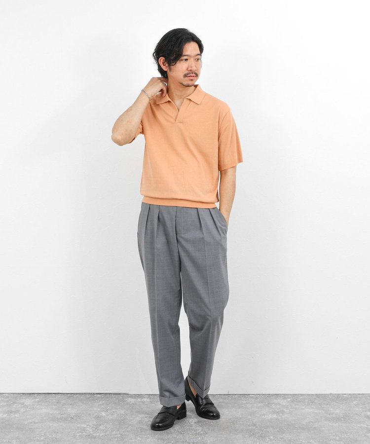 ［WEB限定 TIME SALE！］強撚シルクコットン 成型スキッパーニットポロ 26SS / ウォッシャブル
