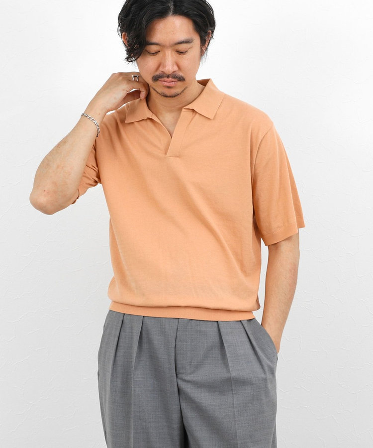 ［WEB限定 TIME SALE！］強撚シルクコットン 成型スキッパーニットポロ 26SS / ウォッシャブル
