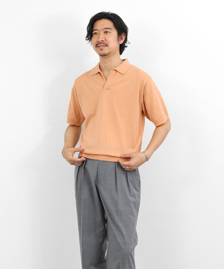 ［WEB限定 TIME SALE！］強撚シルクコットン 成型スキッパーニットポロ 26SS / ウォッシャブル