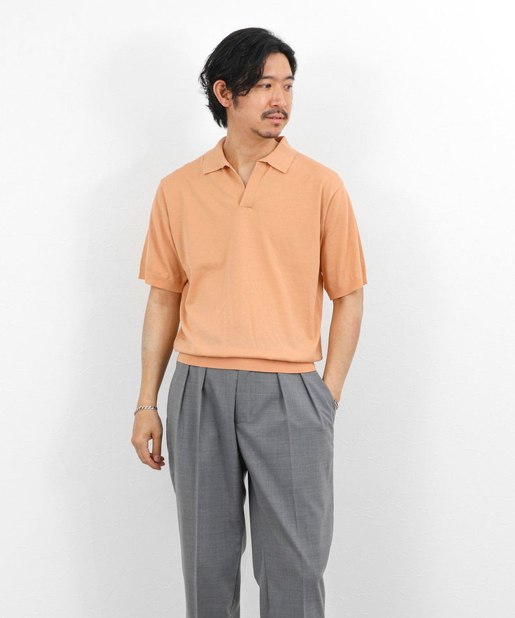 ［WEB限定 TIME SALE！］強撚シルクコットン 成型スキッパーニットポロ 26SS / ウォッシャブル