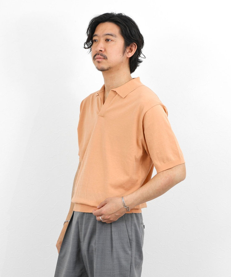 ［WEB限定 TIME SALE！］強撚シルクコットン 成型スキッパーニットポロ 26SS / ウォッシャブル