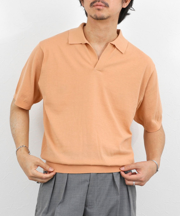 ［WEB限定 TIME SALE！］強撚シルクコットン 成型スキッパーニットポロ 26SS / ウォッシャブル
