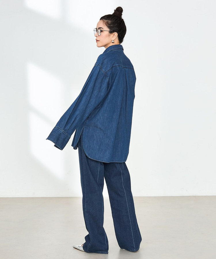 【RM denim】センタープレスハイウエストデニム