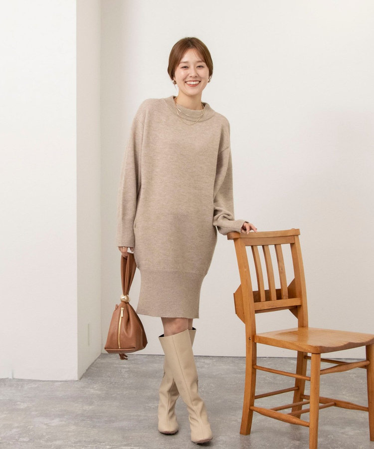 【WEB限定】ワイドリブヘムロングニット