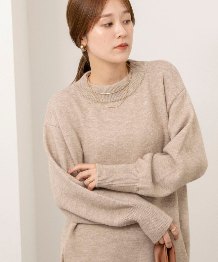 【WEB限定】ワイドリブヘムロングニット