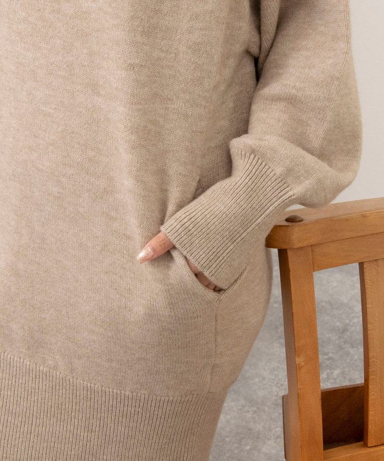 【WEB限定】ワイドリブヘムロングニット