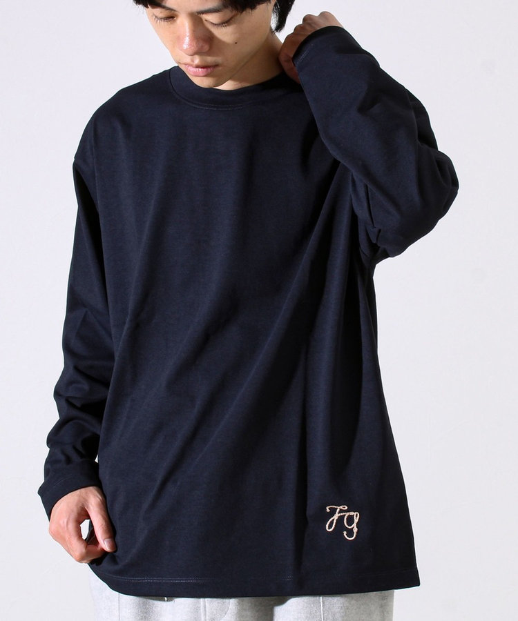【MARUDE COTTON】ロープ刺繍Ｔ ロングスリーブ