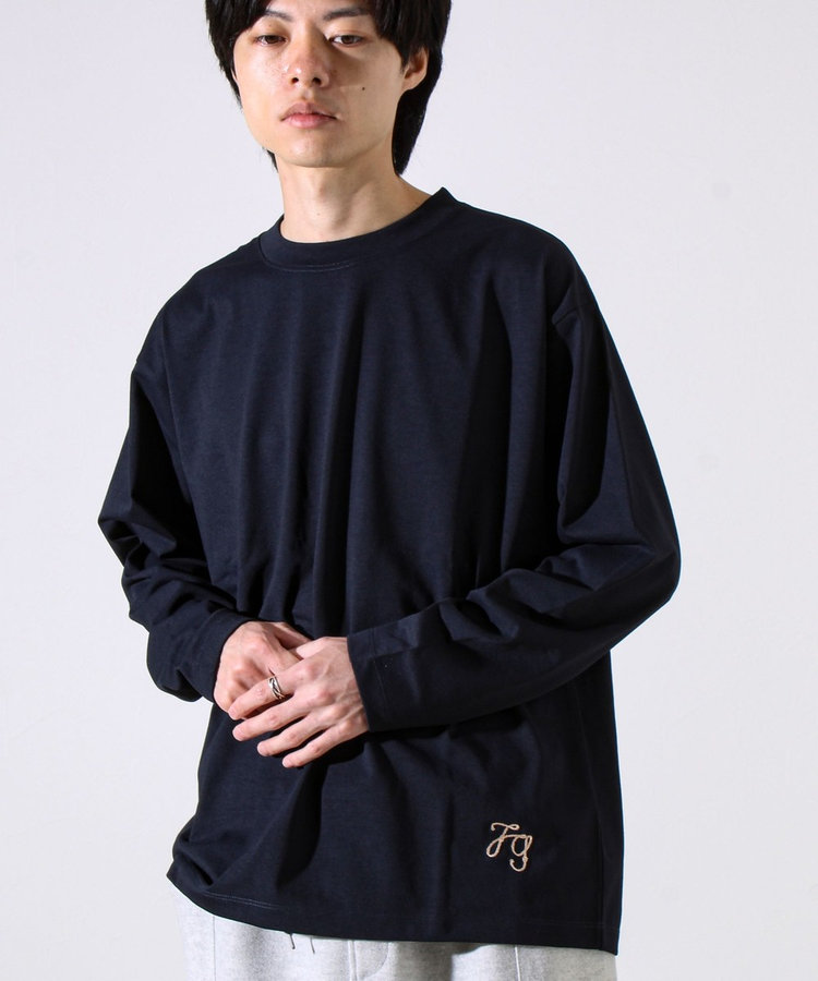 【MARUDE COTTON】ロープ刺繍Ｔ ロングスリーブ