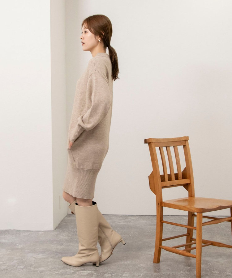 【WEB限定】ワイドリブヘムロングニット