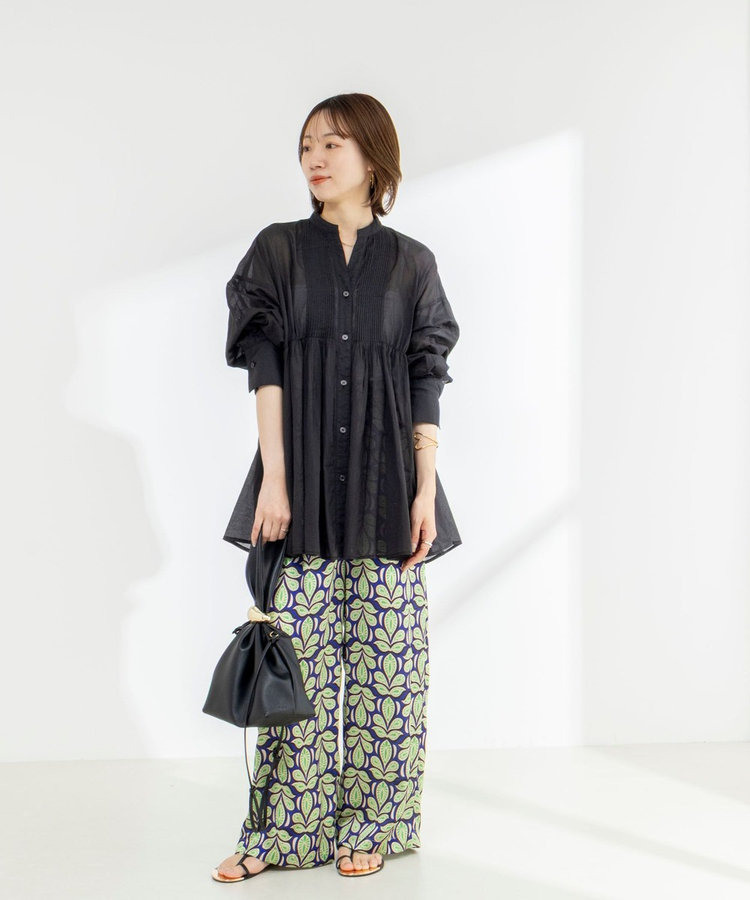 【WEB＆一部店舗限定】【BECシリーズ】綿ボイルピンタックオーバーシャツ