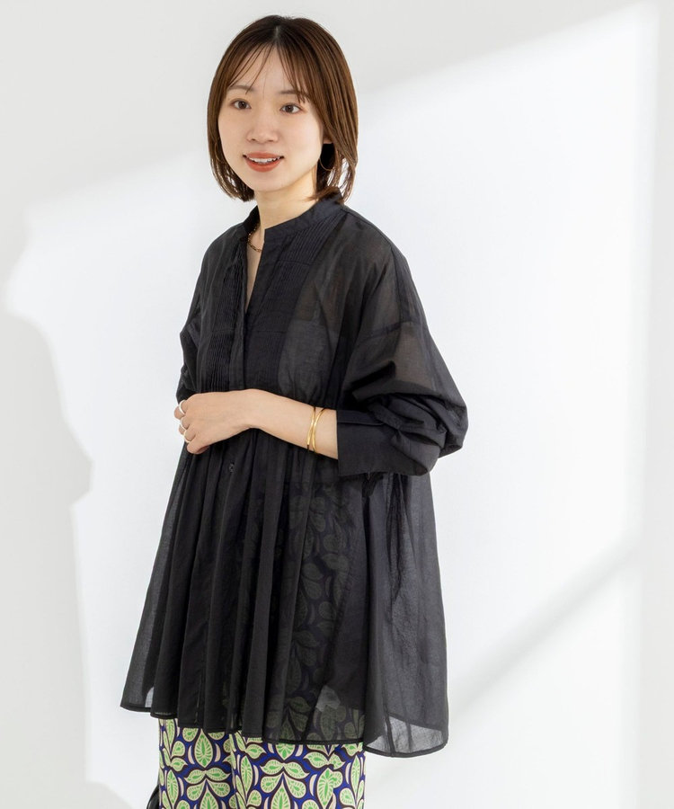 【WEB＆一部店舗限定】【BECシリーズ】綿ボイルピンタックオーバーシャツ