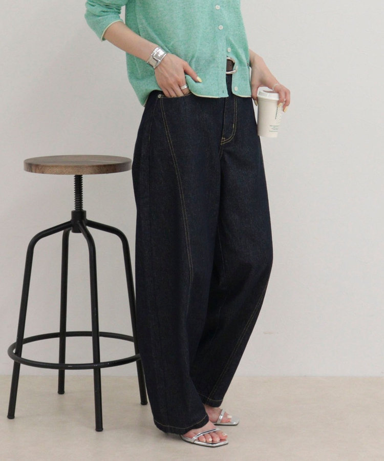 ライトオンス切替ワイドデニムパンツ