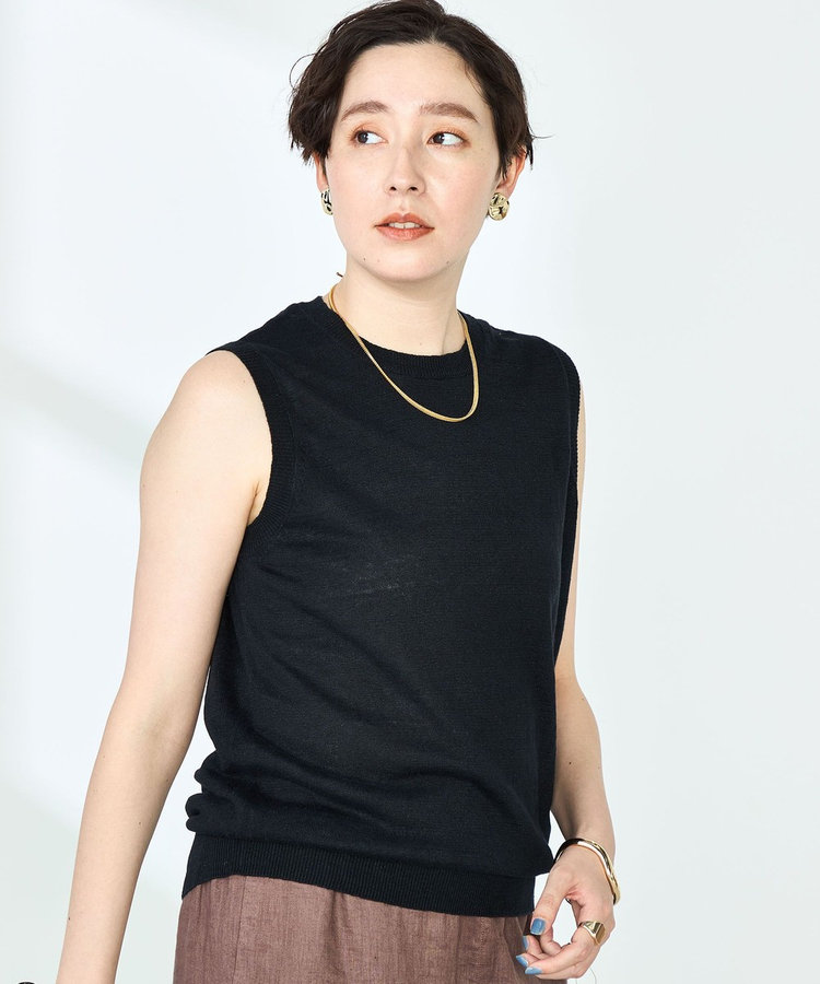 完売！フレンチリネンノースリーブ NOLLEY'S（ノーリーズ） ニット セーター 「アンサンブル対応