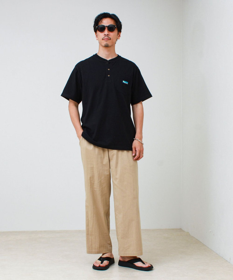 【Franklin Climbing/フランクリンクライミング】ヘンリーネックラベルTシャツ