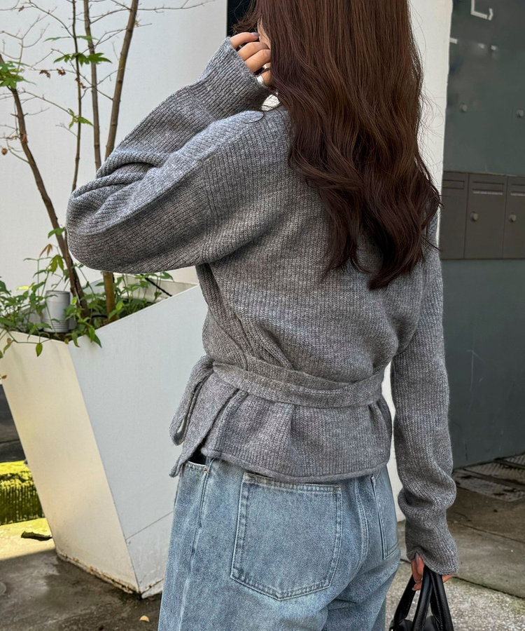 ［FREDY＆GLOSTER限定 TIME SALE！］モヘヤ混カシュクールニットプルオーバー