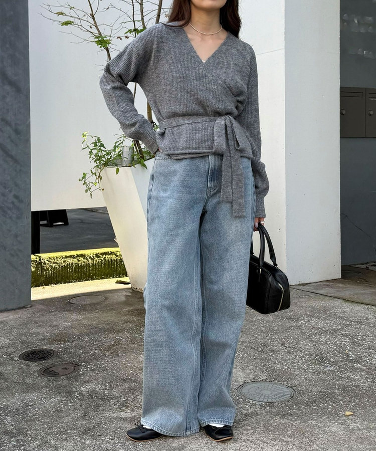 ［FREDY＆GLOSTER限定 TIME SALE！］モヘヤ混カシュクールニットプルオーバー