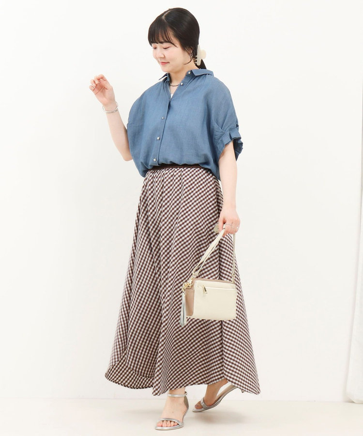 チェックサークルスリットスカート