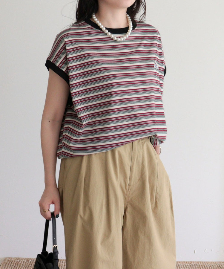 【GEVACO/ゲバコ】クルーネックフレンチスリーブTシャツ