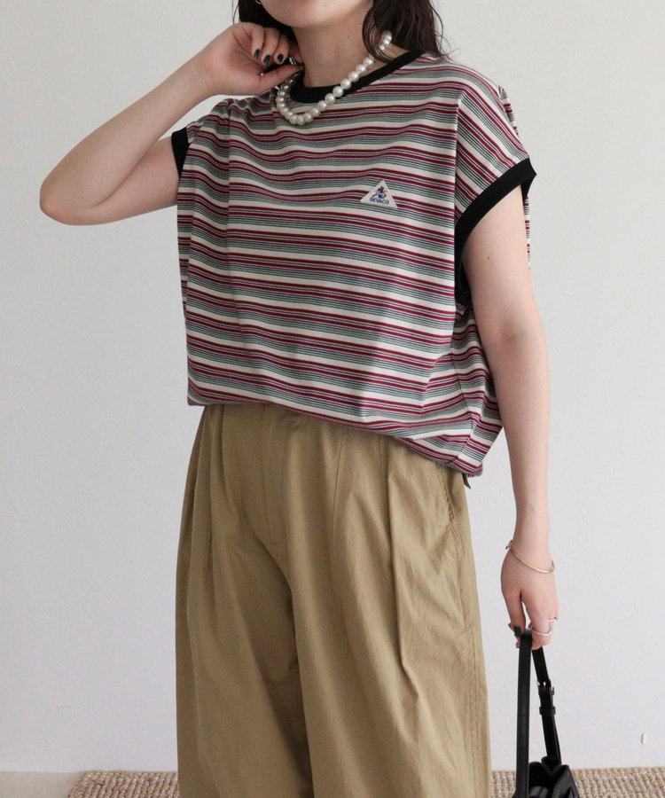 【GEVACO/ゲバコ】クルーネックフレンチスリーブTシャツ