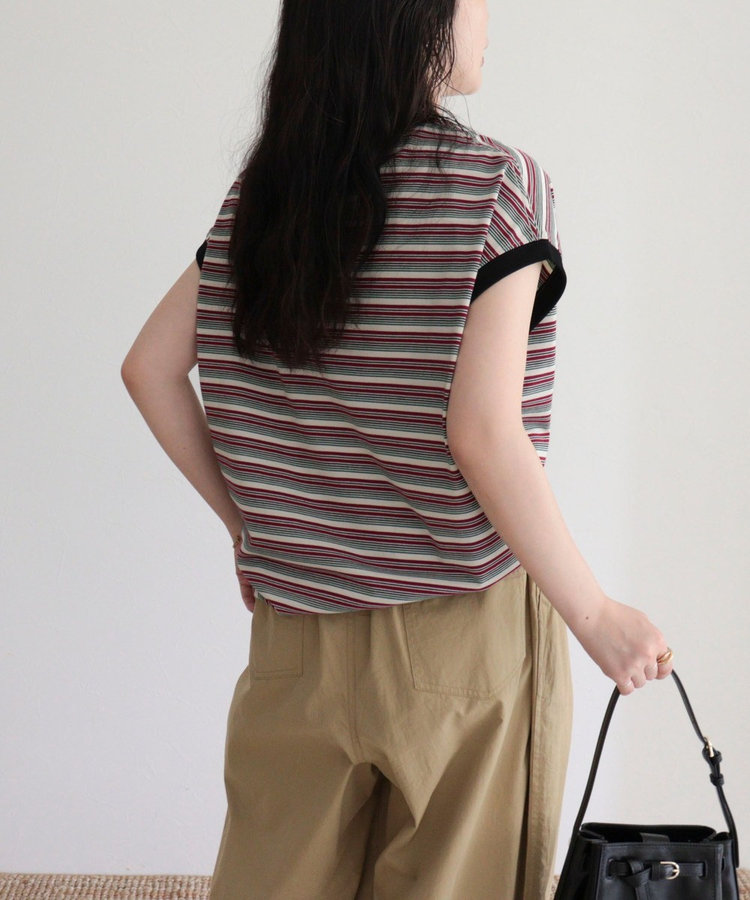 【GEVACO/ゲバコ】クルーネックフレンチスリーブTシャツ