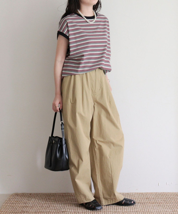 【GEVACO/ゲバコ】クルーネックフレンチスリーブTシャツ
