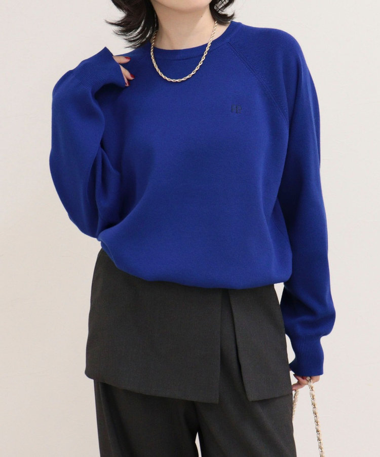 FR刺しゅうドロストスウェットニット