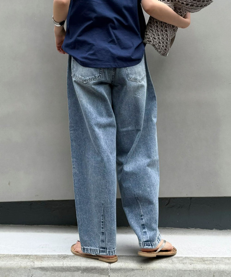 ライトオンス切替ワイドデニムパンツ