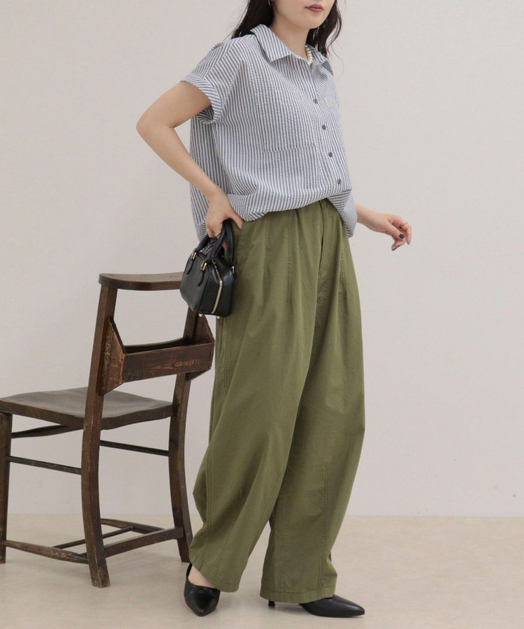 FR刺しゅうフレンチストライプシャツ