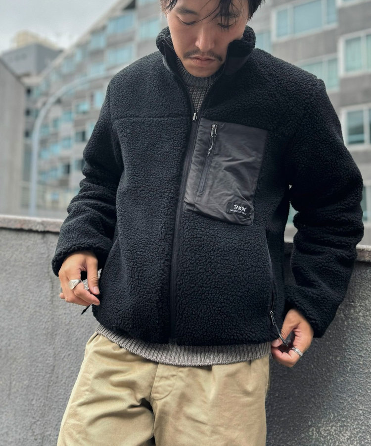 TAION/タイオン】リバーシブル ボア×ダウンブルゾン 24AW（4