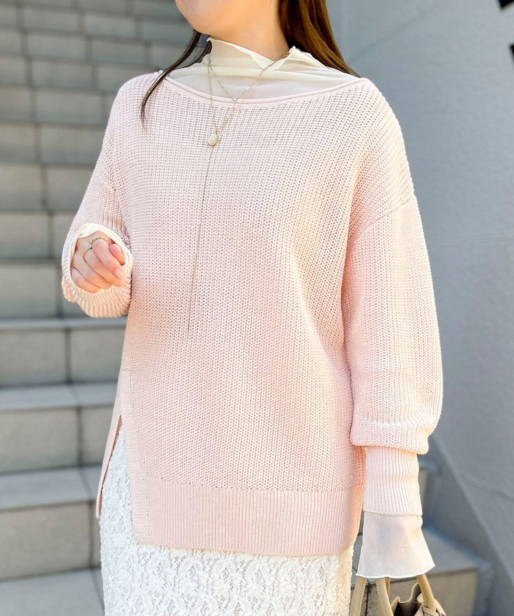 《手洗い可能》片畦前スリットプルオーバー