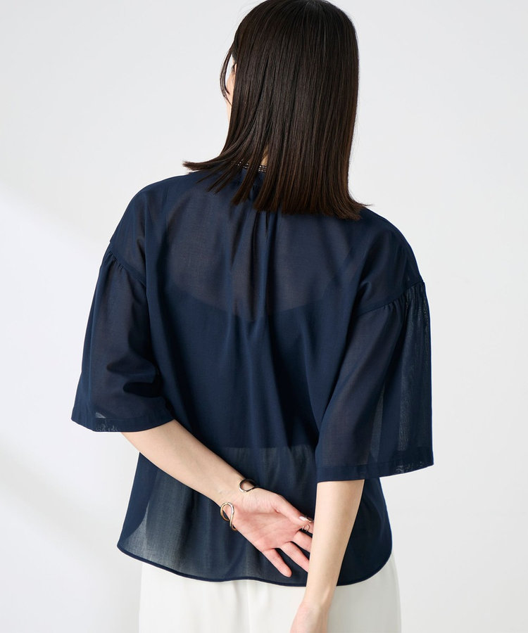 ウォッシャブル袖2ＷAYシアーボイルブラウス