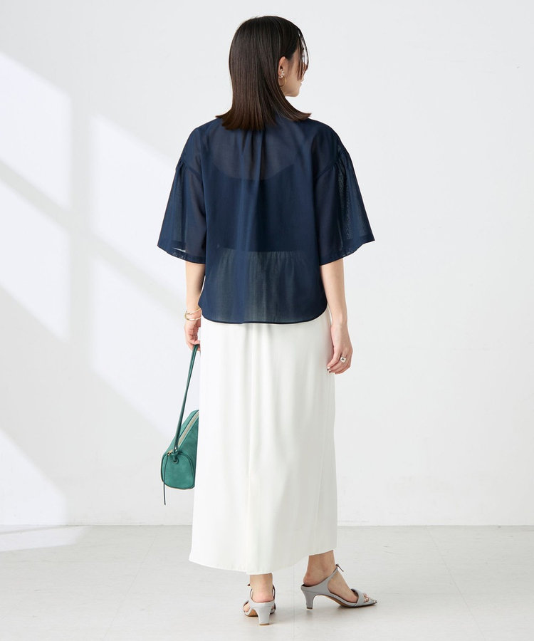 ウォッシャブル袖2ＷAYシアーボイルブラウス