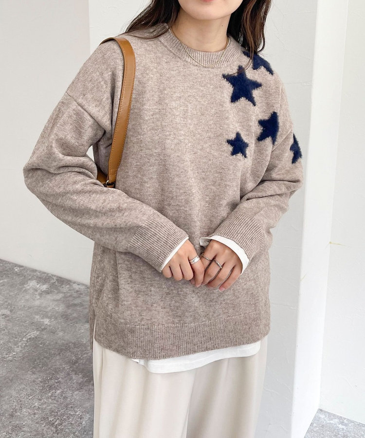 星ジャガードニットプルオーバー（4-0385-6-22-002）｜fredy emue