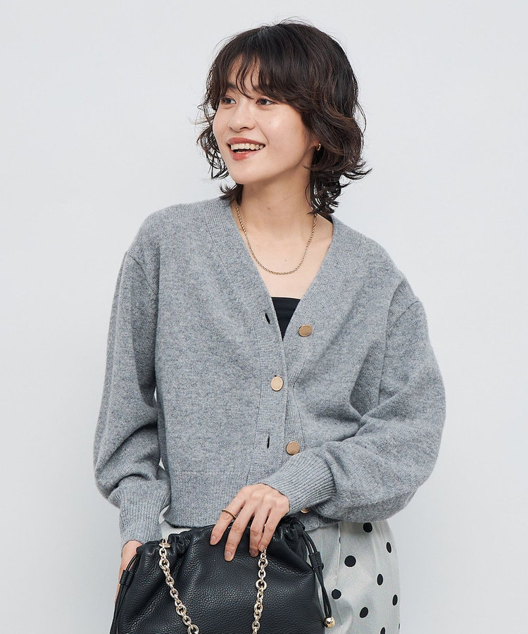 NKNIT グレーカーディガン　新品未使用 NKNIT logo KNIT cardigan